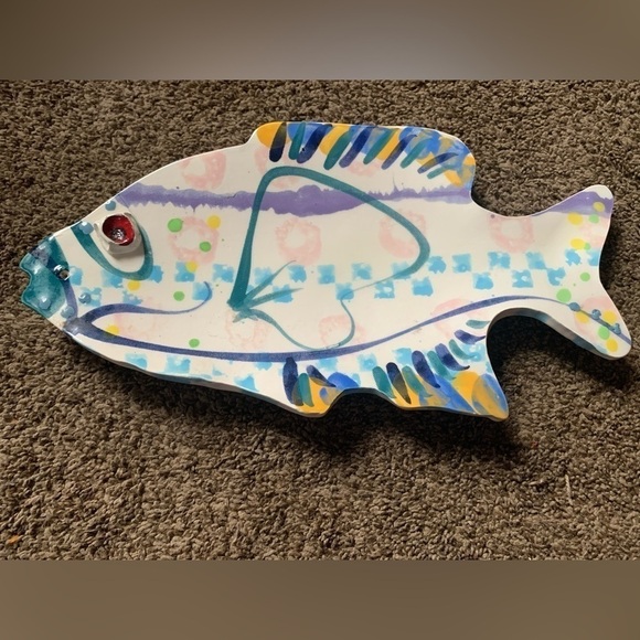 Vintage Artist Signed Ceramic Hanging Fish/Platter 9/91 - Picture 1 of 4